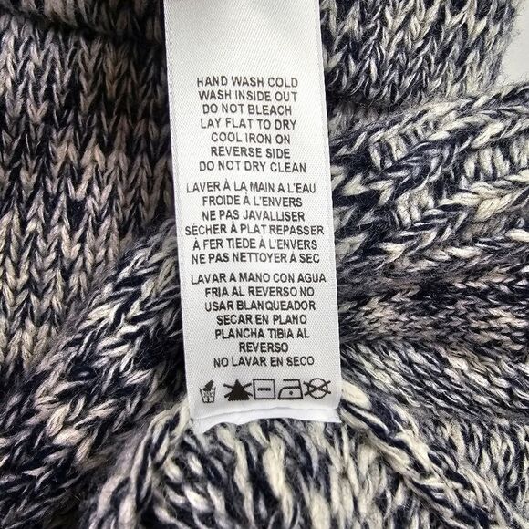 Frame Belted Melange Wool Blend Belted Cardigan in Navy and Light Gray Size S - Picture 14 of 14